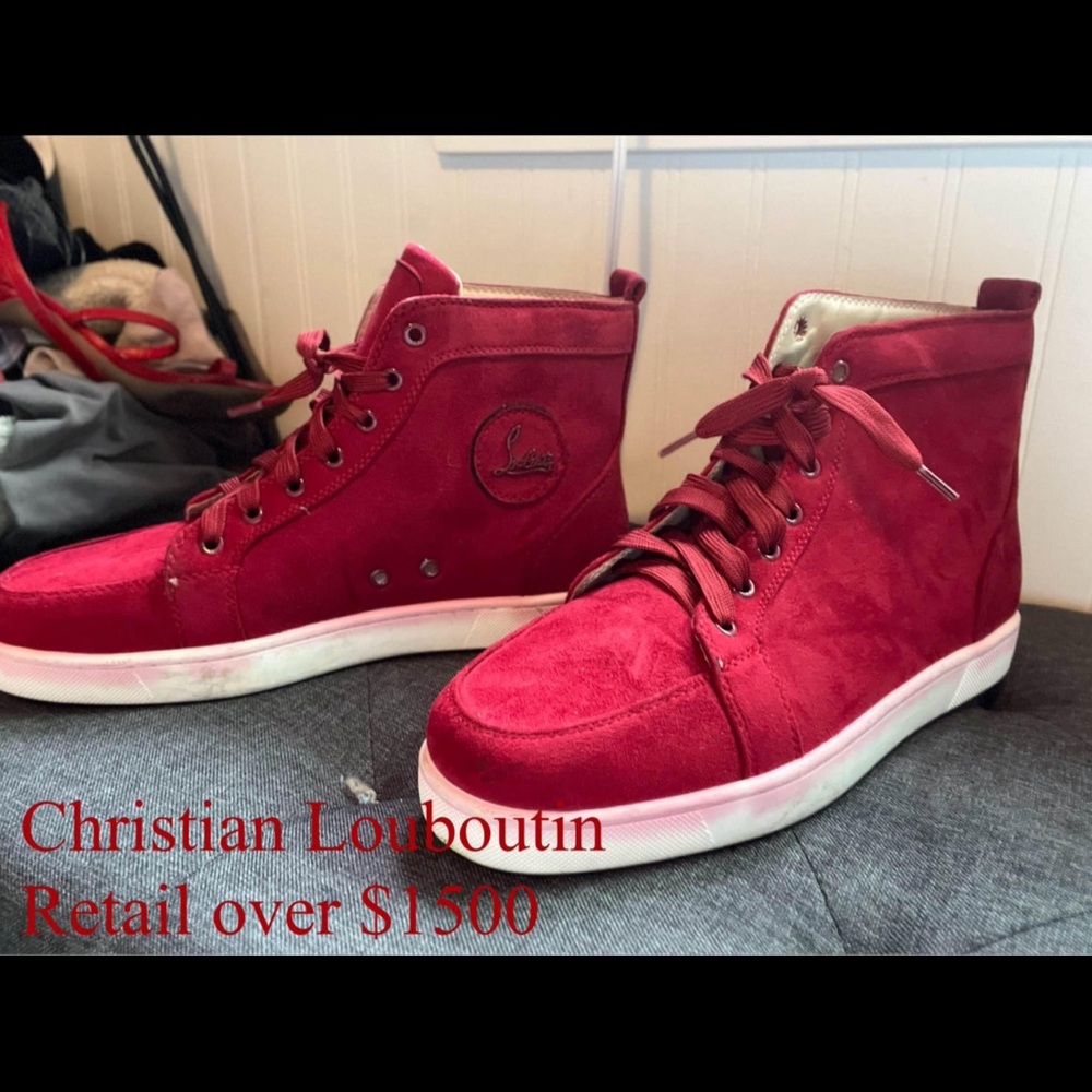 Christian Louboutin red high tops